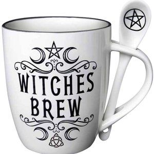 Alchemy Gothic Witches Brew China Mug Spoon Set New in Box